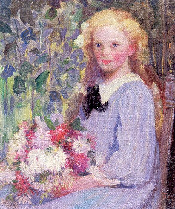 Palmer, Pauline Girl with Flowers